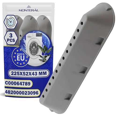 3 Pezzi Palette Lavatrice per Tamburo 225x52x43 mm Codice Originale 482000023096 per Whirlpool C00064789 C00268109 C00533119 per Indesit per Ariston - MADE IN EU - Garanzia di 10 Anni - MONTERAL