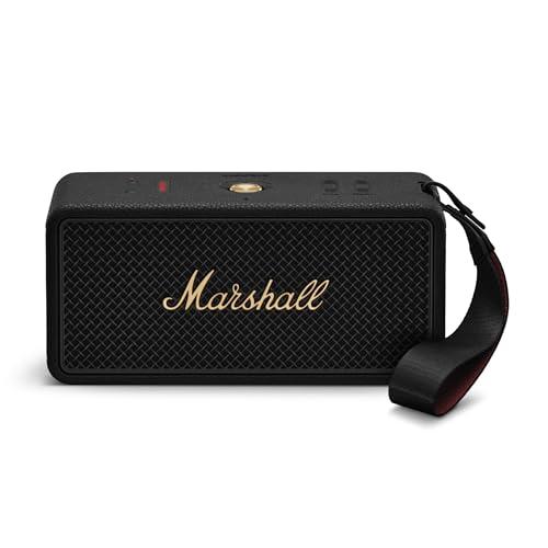 Marshall Middleton II Altoparlante portatile Bluetooth con oltre 30 ore di riproduzione e impermeabile IP67 - Nero e ottone