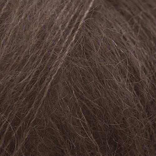 Mohair & Silk Yarn Drops Kid-Silk, 0 o pizzo, 2 strati, 0,9 oz 230 yards per gomitolo 15 marrone scuro.