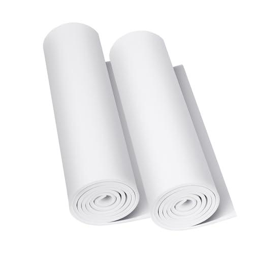 Do²ping Pacco 2 Gomma Eva Bianca, 3mm di Spessore (1-10mm) Schiuma Eva Cosplay, 35.5 x 150cm Eva Foam ad Alta densità 86kg/m3 per Il Progetto di Fai da Te in Costume (2PCS 3mm Bianca)