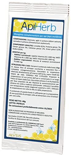 Mondo Ape APIHERB - 40 g - Mangime complementare a Base di Erbe officinali - per 10 Arnie - Integratore Naturale per api - Apicoltura