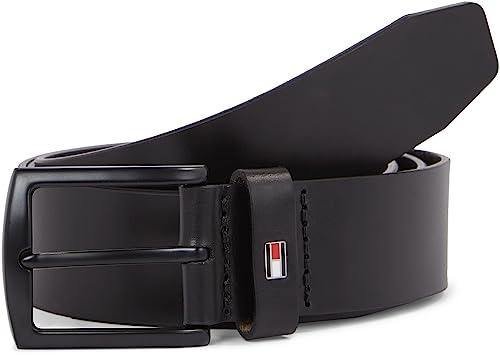 Tommy Hilfiger Uomo Cintura Denton Matte 3.5 Cintura in Pelle, Nero (Black), 115 cm