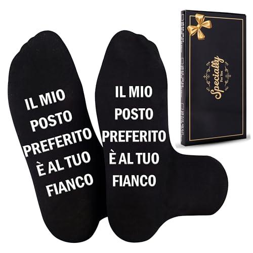 Merclix Regalo Uomo Compleanno Calzini Uomo Divertenti 43-46 Regali Per Lui Fidanzato Papà Nonno Marito Natale San Valentino Festa del papà Anniversario Matrimonio