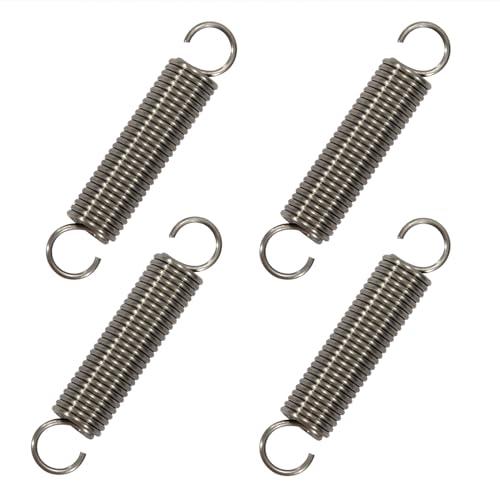 GUNGY Molle a Trazione 50mm Molla di Trazione Doppio Gancio in Acciaio Inossidabile Diametro Filo 1,2mm Diametro Esterno 10mm Tiro 3,2kg 4 Pezzi