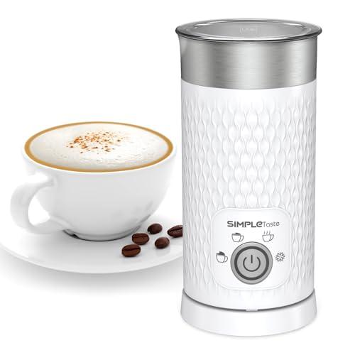 SIMPLETASTE Montalatte Elettrico 4 in 1, Cappuccinatore Elettrico per Schiumare Latte Caldo e Freddo, Riscaldare Latte e Preparare Cioccolata Calda, Ideale per Fare Latte, Macchiato e Cappuccino