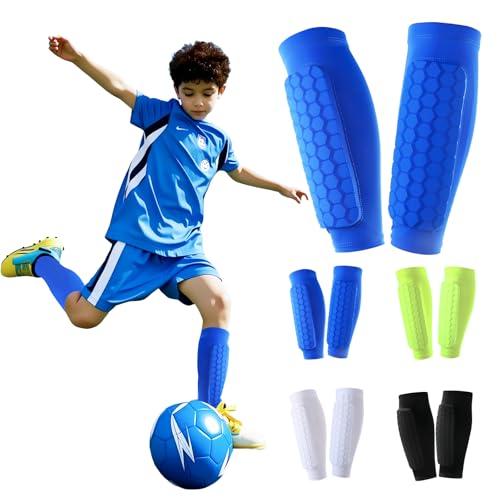 Shyllin 1 Paio di Parastinchi Bambino Calcio, Traspiranti e Antishock per Ragazzi e Ragazze, Ideali per Calcio, Basket, Ciclismo, Escursionismo (blu, S)