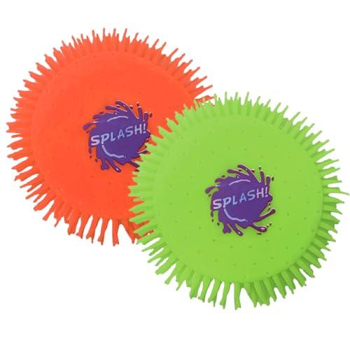 AOEVUIR 2 Pcs Frisbee ad Acqua Disco da Lancio in Schiuma e Silicone Gioco Acquatico in Colori Vivaci Extra Morbido