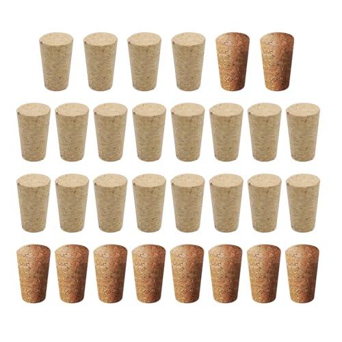 DHSBGWSX 30 Tappi Conici in Sughero per Bottiglie di Vino - Ricambio a Prova di Perdite, Chiusura per Lavori di Lavorazione