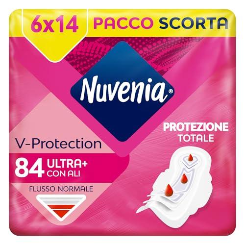 NUVENIA Ultra Giorno Ali 84 Assorbenti, 6 Confezioni da 14 Assorbenti, Maxi scorta per comfort e protezione, flussi normali