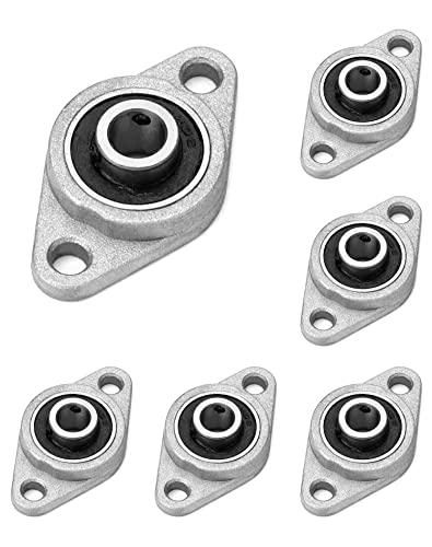 QWORK® 6 Pezzi KFL08 Supporto Cuscinetti A Sfera, Cuscinetto A Blocchetto Di Cuscino Da 8 mm, Lega Di Zinco, Per Stampante 3D