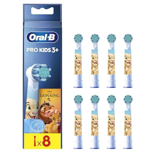 Oral-B Kids 3+ Testine Spazzolino Elettrico Di Ricambio Pro Kids Disney Re Leone, Confezione Da 8 Testine per Spazzolino Elettrico Oral B, con Setole Morbide, Dai 3 Anni In Su