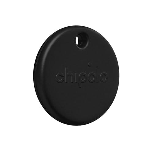 Chipolo POP Tracker Tag – Colorato, compatibile, forte Bluetooth Tracker con Chiamata telefonica & fuori portata, funziona con Apple Find My o Google Find My Device (nero)