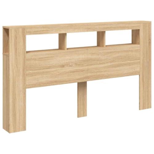 vidaXL Testiera LED Rovere Sonoma 180x18,5x103,5 cm Legno Multistrato