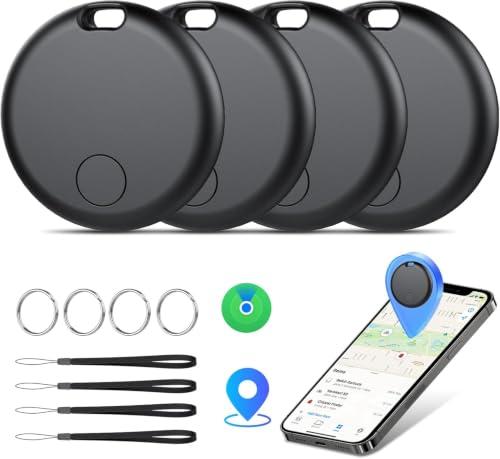 Smart Tracker Tags 4 Pezzi, Funziona con Apple Dov'è (Solo iOS), Localizzatore Bluetooth Trova Oggetti 365 Giorni, Batteria Sostituibile, Impermeabile IP67, Chiavi/Portafoglio/Bagagli/Valigie