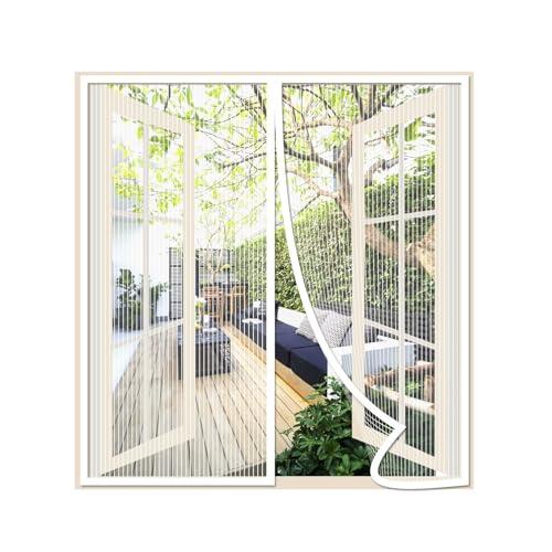Risareyi Zanzariera Magnetica Finestra 120x140cm, Bianco - Zanzariere Magnetiche per Porte Finestre Scorrevole con Calamita Anti Zanzare Insetti, Chiusura Automatica, con Nastro Adesivo