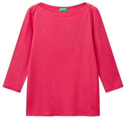 United Colors of Benetton Maglia M/L 3GA2E16A1 T-Shirt, Rosso, L Donna