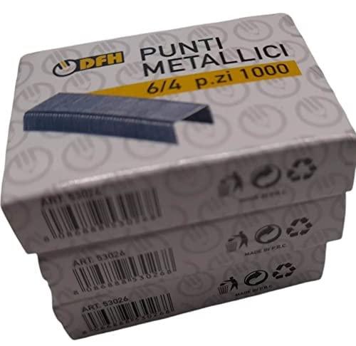 Spillette 6/4 punti metallici graffette 3000 pezzi per spillatici manuali compatibile art 130/E