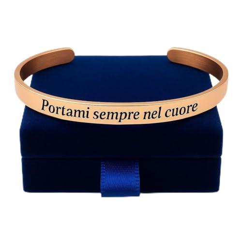 Generico Bracciale Rigido Personalizzato – Acciaio Inossidabile – Incisione con Nome, Frase o Data – Idea Regalo per Uomo o Donna – Gioiello Regolabile ed Elegante