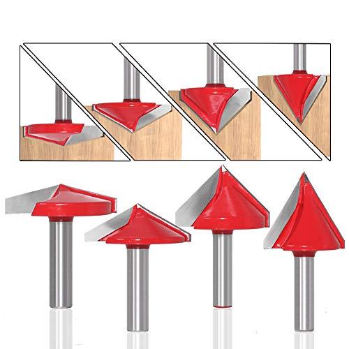 BIGP 6PCS Set di punte Router per Scanalature a V, Fresa per scanalature a V 8 mm gambo, 60° 90° 120° 3D V forma Fresa per legno Fresa per legno Coltello per incisione CNC Router Bit