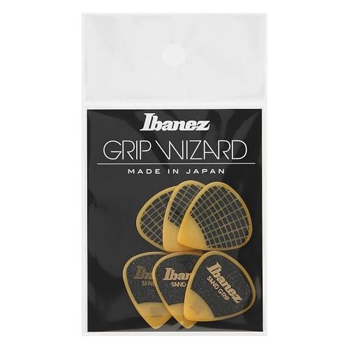 Ibanez PPA16HSGYE - Confezione da 6 plettri della serie Wizard Sand Grip, 1,0 mm, colore giallo 1.0mm Yellow