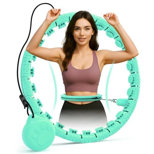 JLoibao Smart Hula Hoop Fitness Dimagrante 24 Collegamenti (132cm), Rimovibile, con Palla di Gravità Della Zampa del Gatto, Adatto per Dispositivi Sportivi Intelligenti da Donna