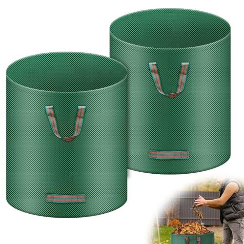 2X Sacchetti per rifiuti da Giardino, 500L Sacchi da Giardinaggio, Borsa da Giardino Pieghevole con Maniglie per Il Trasporto, antistrappo, idrorepellente, per Foglie, rifiuti Verdi (2)
