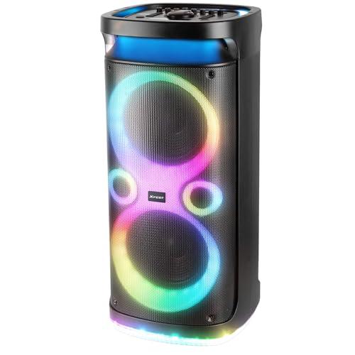 Trevi XF 3150 KB Speaker Portatile Karaoke 130W, Connettività Audio Wireless, USB/SD, Luci Disco, Funzione TWS e Microfono Incluso, Batteria Integrata