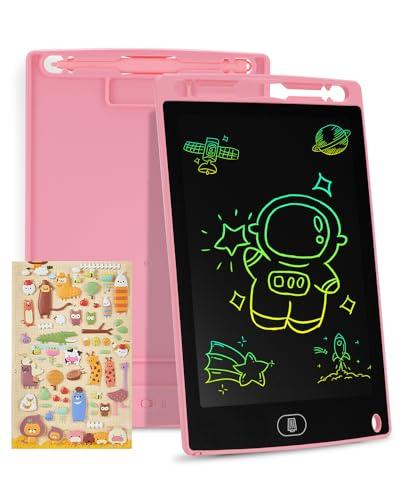 Genialba Tavoletta Grafica LCD Scrittura Colorato 8,5 Pollici, Lavagna da Disegno Cancellabile Portatile, Regalo Bambini, Tavoletta Grafica per Giochi Bambini 2 3 4 5 6 7 Anni Ragazze (Rosa)