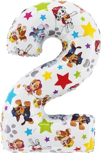 Toyland® 26 Pollici Paw Patrol Numero Palloncino Foil - Palloncini Festa per Bambini - Numero 1-6 Disponibile (NUMERO 2)