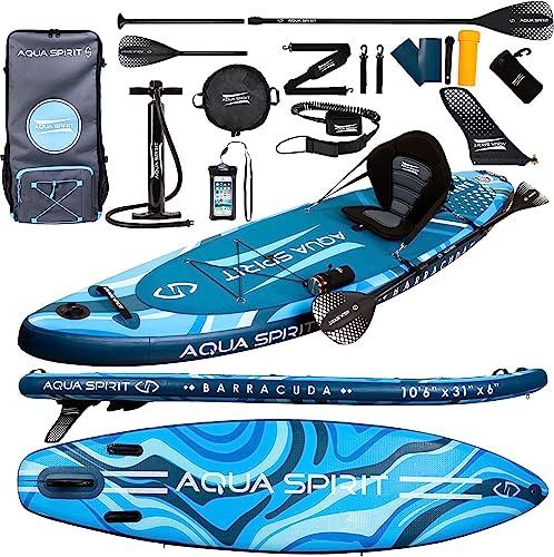 Aqua Spirit SUP Gonfiabile Adulti | Kayak Tavola SUP Gonfiabile con Kit Completo Convertibile da SUP a Kayak | Stand up Paddle Gonfiabile con Accessori, 320x79x15cm, Peso Massimo 150KG