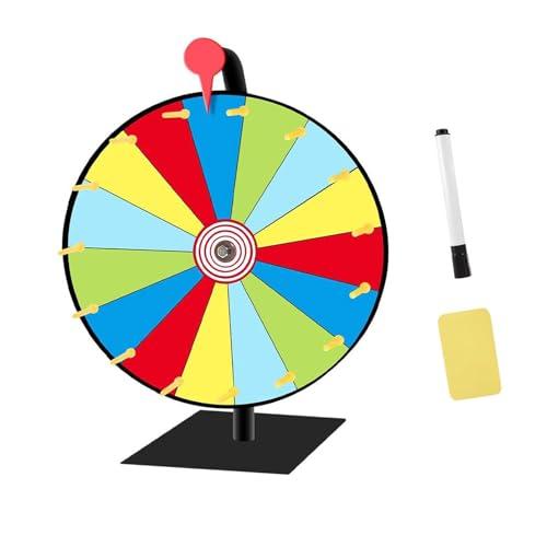 Lusacy La Ruota della Fortuna, Ruota della Fortuna, Ruota Girevole Colorata da Tavolo, 15 Slot, Gluecksrad Ruota al Gluecks