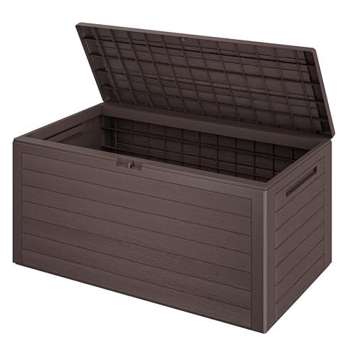 Casaria® Baule da Giardino XXL 280L Effetto Legno Cassapanca Richiudibile 116x43x55cm Box Multibox Contenitore Cuscini