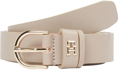 Tommy Hilfiger Donna Cintura Essential Effortless 2,5 cm Cintura in Pelle, Beige (Sandalwood), 70 cm