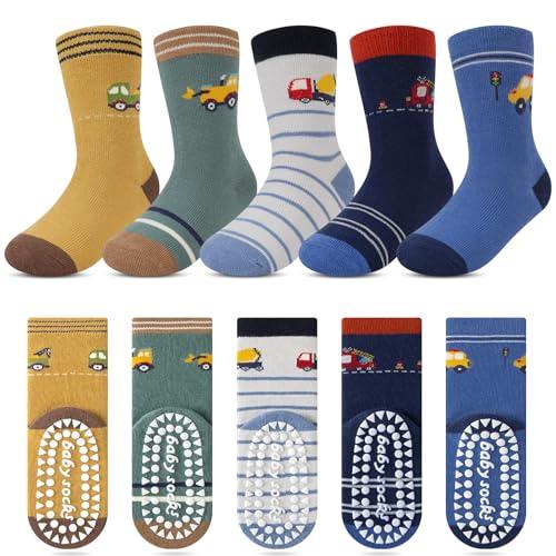 Kyopp 5 Paia Calzini per Bambini e Ragazze e Ragazzi Divertenti Calzini Animali in Cotone Unisex per Crew Socks 21-37