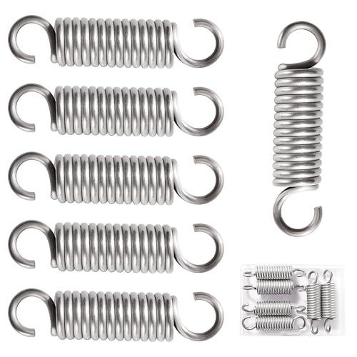 VooGenzek 6 Pezzi 2.5 * 15 * 60 mm Molle a Trazione, Molle a Doppio Gancio in Acciaio Inossidabile, Molle a Trazione Doppio Gancio Tensione, per Tende, Roulotte