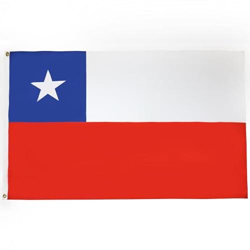 AZ FLAG - Bandiera Cile - 150 x 90 cm - Bandiera cilena 100% poliestere con occhielli metallici incorporati - Padiglione 110 g