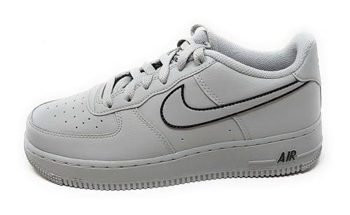 NIKE Air Force 1,Sneakers Sportive IF6158 077 in Pelle,Grigio,Suola Air,Scarpe da Ginnastica con Suola Ammortizzata (Grigio, Sistema Taglie Calzature EU, Adolescente, Numero, Media, 38)