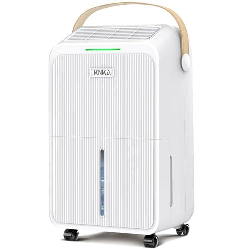 KNKA Deumidificatore, Deumidificatori Casa Muffa, 16L/24H, Serbatoio 3,3L, Basso Rumore, Basso Consumo, Sbrinamento Automatico, Blocco Bambini, Design Anti-Goccia, 4 Modalità, 110m³（45㎡）