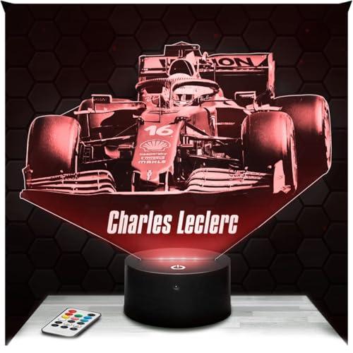 Lampephoto.fr - Lampada 3D Formula 1 F1 C. Leclerc, Luce Notturna Tattile Formula 1 F1 C. Leclerc Illusione 3D Led, Idea Regalo di Natale per Ragazzi e Ragazze Lampada da Comodino TOP