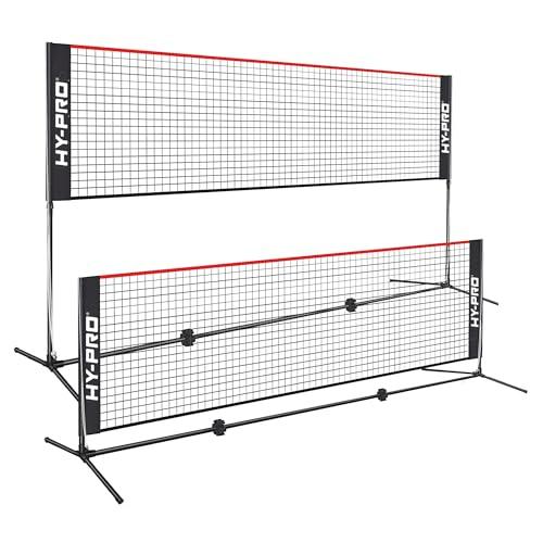 Hy-Pro Rete regolabile in altezza – 3 m di altezza, larghezza 3 m, versatile rete da badminton, pallavolo, pickleball, tennis con design portatile, telaio resistente, montaggio rapido, per bambini e