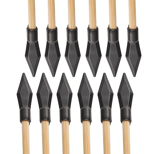 Abowllon Confezione da 15 frecce di ricambio e arco, set di attrezzi sportivi, frecce di ricambio con punta in gomma per arco di tiro all'aperto, 12 pezzi