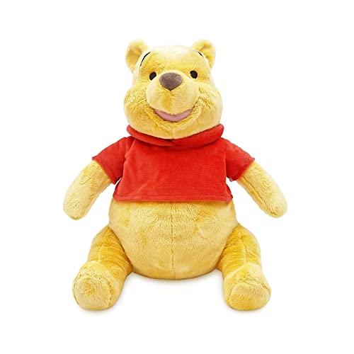 Disney Store Peluche Ufficiale Winnie The Pooh, 32 cm, Orsetto Morbido e Adorabile con la Classica Maglietta Rossa e Dettagli Ricamati - per Tutte Le età