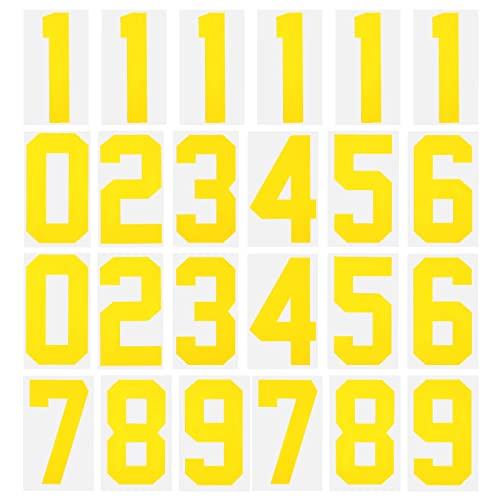 sourcing map Numeri da 0 a 9, trasferimento di calore, numero singolo giallo da 20,3 cm, per uniforme da squadra, maglietta sportiva, calcio, basket, baseball, confezione da 24