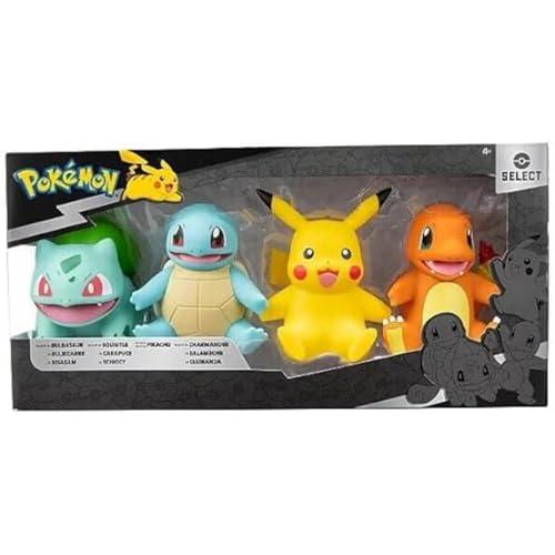 Pokémon Select Battle Figure Confezione da 4 - Pikachu, Charmander, Bulbasaur, Squirtle