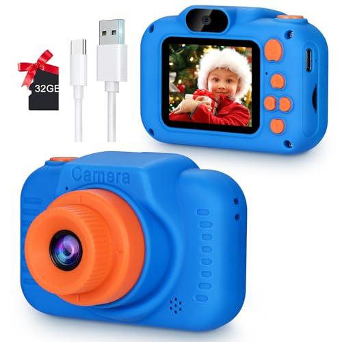 POSO Macchina Fotografica Bambini, 2.0 Pollici Fotocamera Digitale Bambini con 32GB Scheda,1080P HD Selfie Videocamera