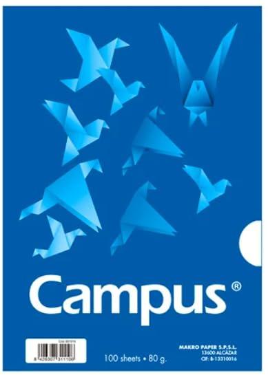 Campus – Foglio A4 80 g, 100 fogli di carta multiuso per stampante inkjet, laser e fotocopiatrice, ideale per ufficio, casa e scuola (80g, 100 Fogli)