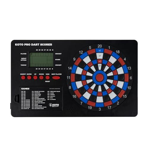 KOTO – PRO Dart Scoreboard con 32 Giochi, Display del Punteggio e Montaggio a Parete, Adatto per 8 Giocatori, Funzionamento a Batterie