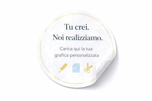 100 Adesivi Personalizzati – Tu Crei e Noi Realizziamo | Logo | Etichette su Misura da Grafica Inviata | Sticker Professionali per Bomboniere, Cerimonie, Attività, Eventi, Packaging (Rotondo)