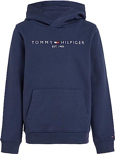 Tommy Hilfiger Bambini Unisex Felpa Essential Hoodie con Cappuccio, Blu (Twilight Navy), 12 Anni