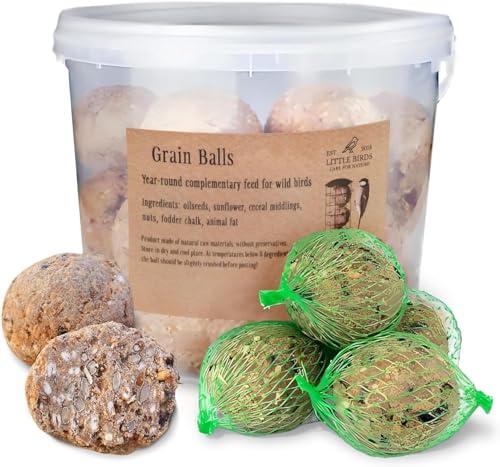 Care4Nature 30 Palline di Grasso per Uccelli Selvatici con Rete - Palla di Grasso per Uccellini da Esterno - Ingredienti Naturali e Alto Valore Nutritivo - Per l'uso tutto l'anno